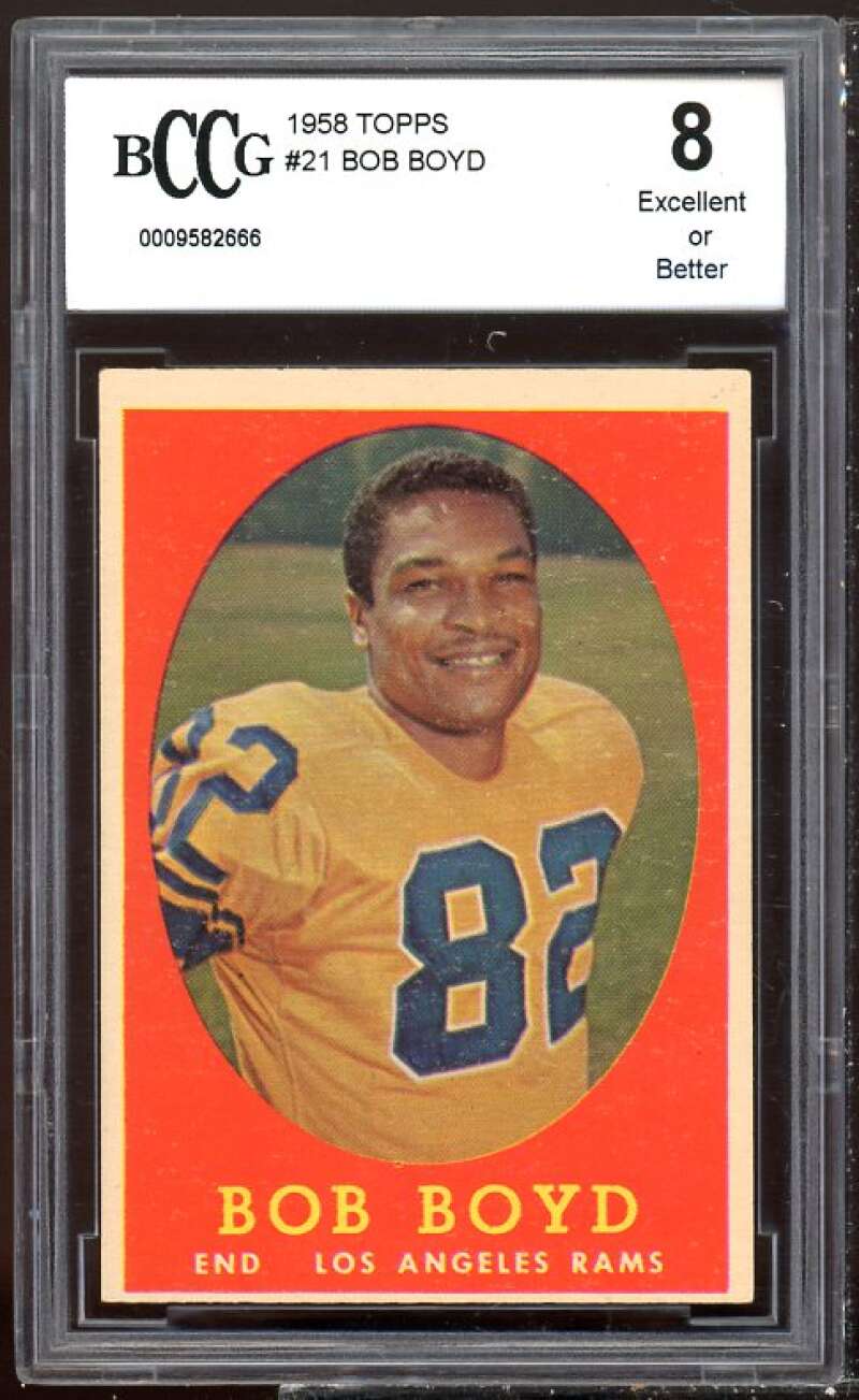 Bob Boyd Card 1958 Topps #21 BGS BCCG 8 Image 1