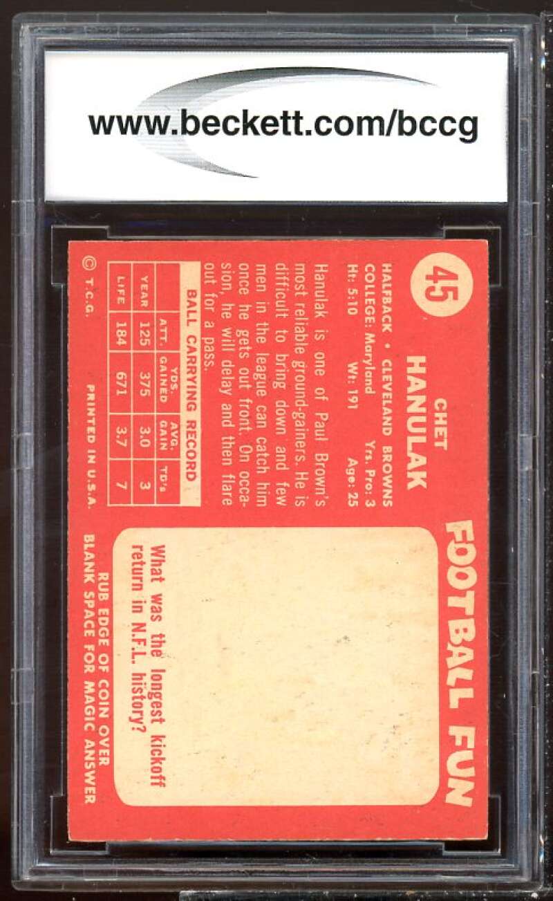 Chet Hanulak Card 1958 Topps #45 BGS BCCG 8 Image 2