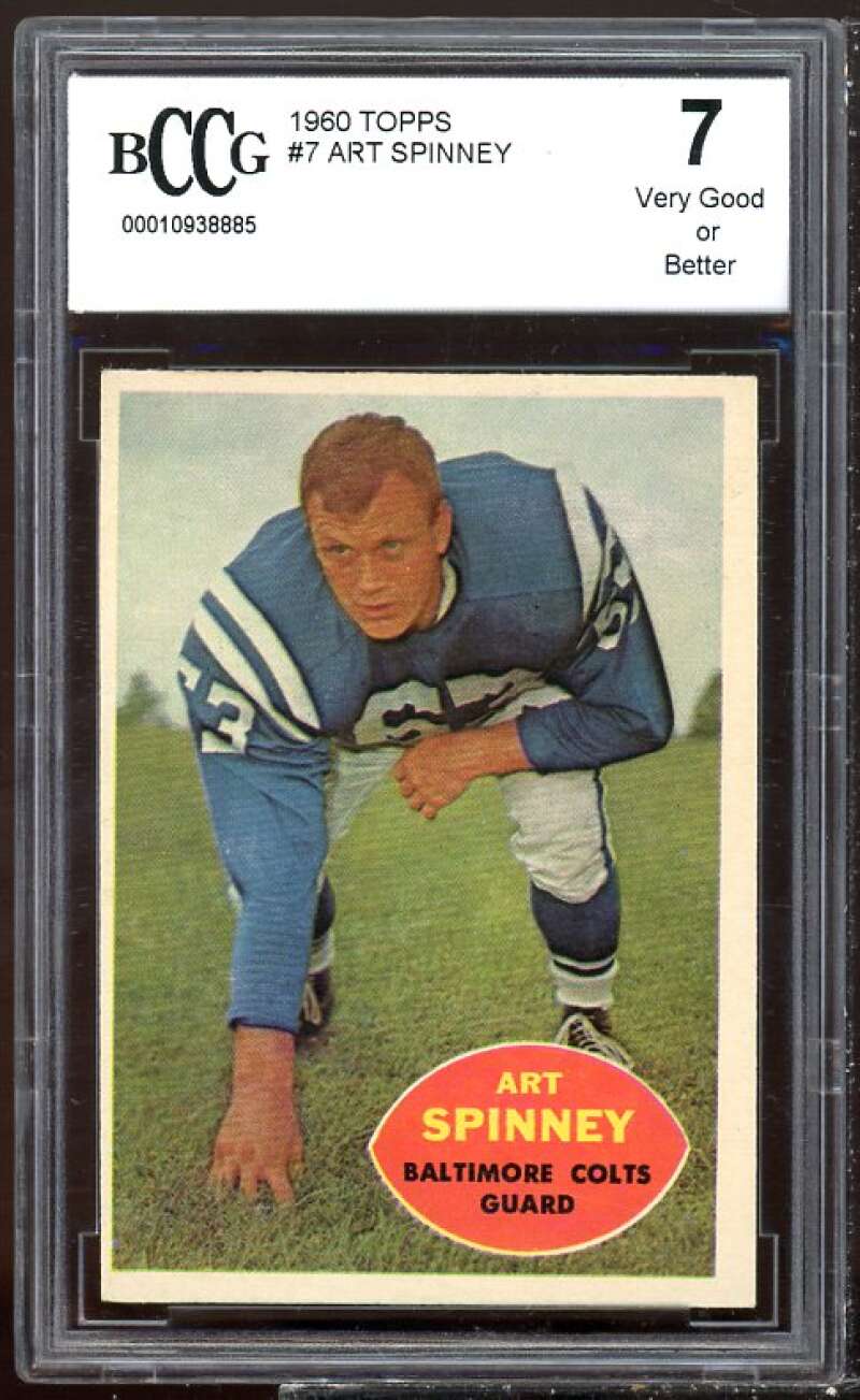 Art Spinney Card 1960 Topps #7 BGS BCCG 7 Image 1