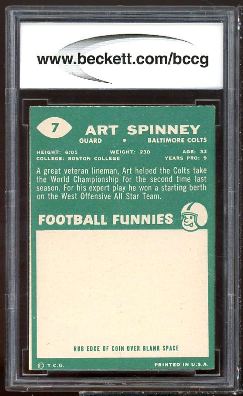 Art Spinney Card 1960 Topps #7 BGS BCCG 7 Image 2