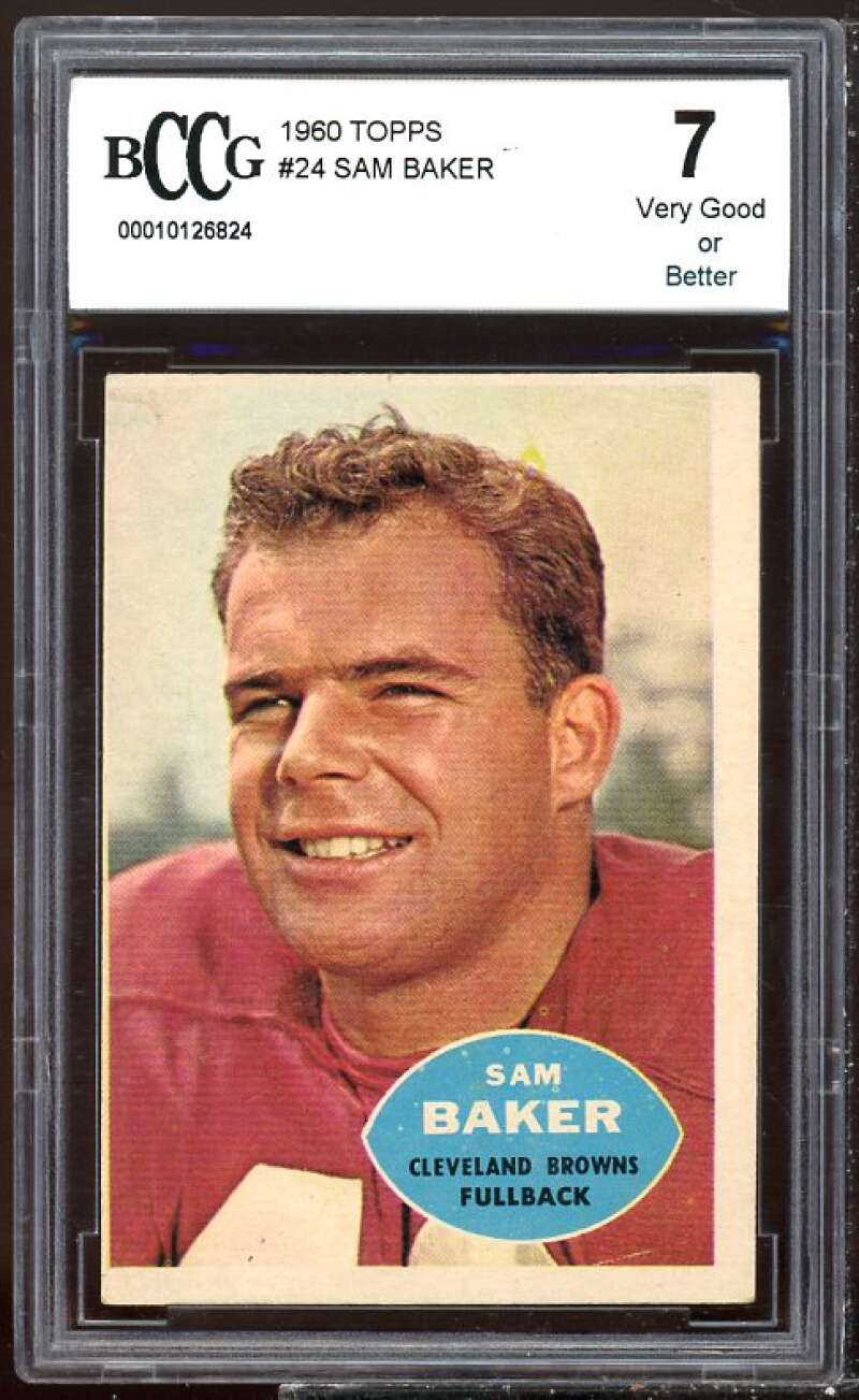 Sam Baker Card 1960 Topps #24 BGS BCCG 7 Image 1