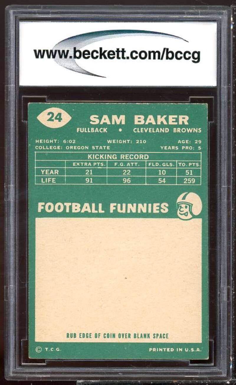 Sam Baker Card 1960 Topps #24 BGS BCCG 7 Image 2