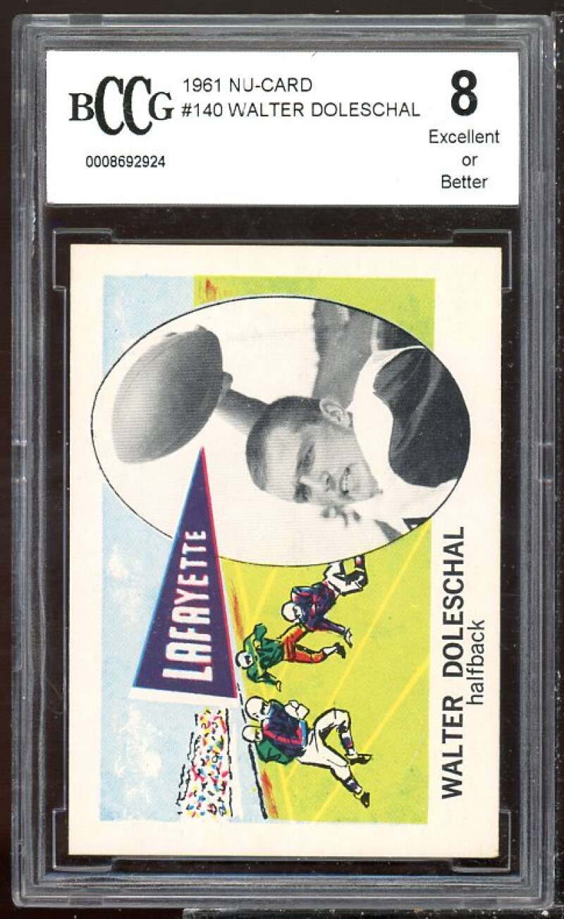 Walter Doleschal Card 1961 Nu-Cards #140 BGS BCCG 8 Image 1