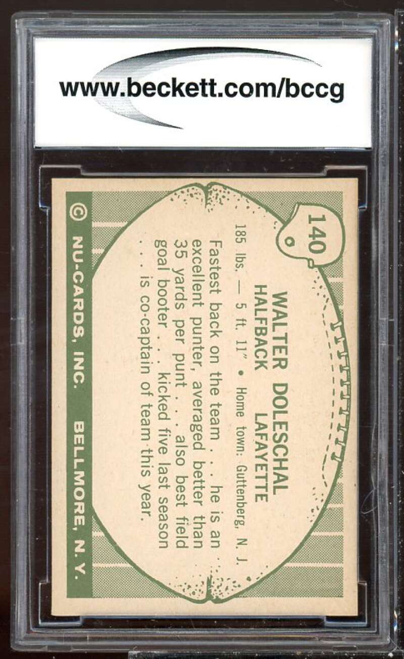 Walter Doleschal Card 1961 Nu-Cards #140 BGS BCCG 8 Image 2