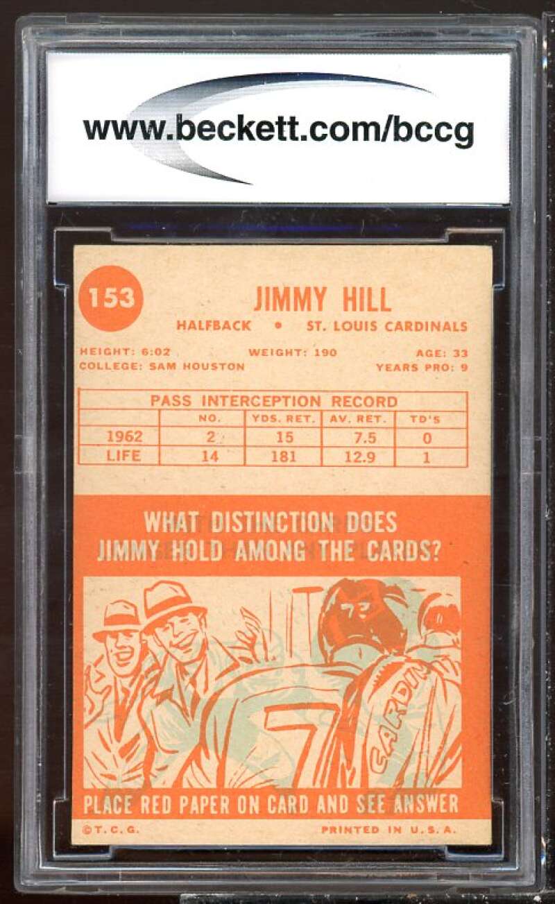 Jimmy Hill Card 1963 Topps #153 BGS BCCG 8 Image 2