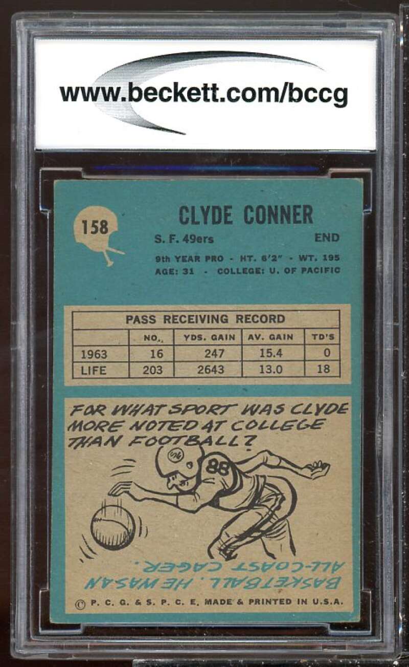 Clyde Conner Card 1964 Philadelphia #158 BGS BCCG 8 Image 2