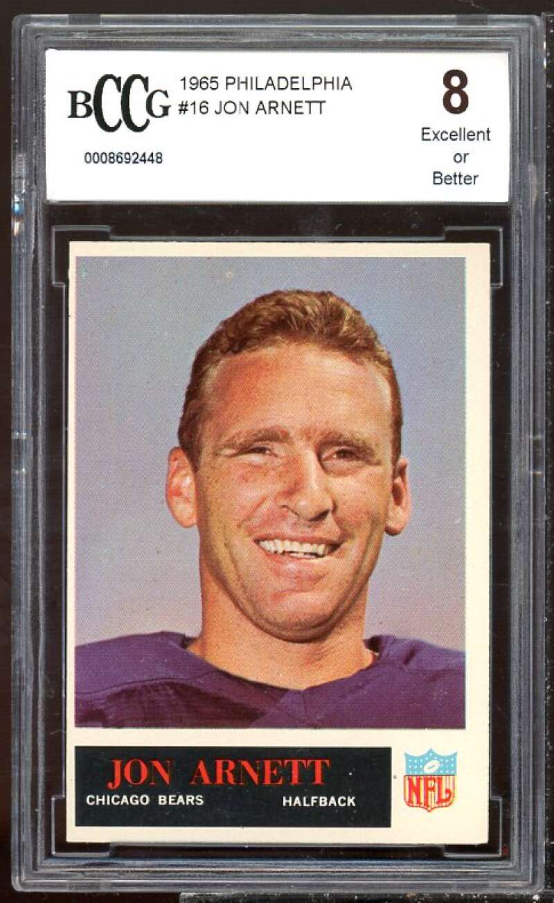 Jon Arnett Card 1965 Philadelphia #16 BGS BCCG 8 Image 1