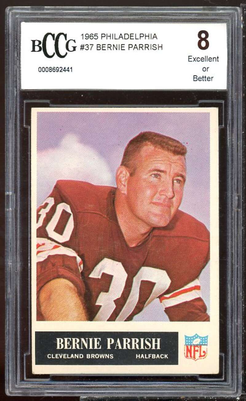 Bernie Parrish Card 1965 Philadelphia #37 BGS BCCG 8 Image 1