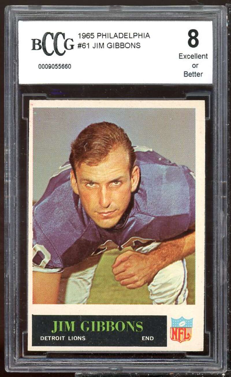 Jim Gibbons Card 1965 Philadelphia #61 BGS BCCG 8 Image 1