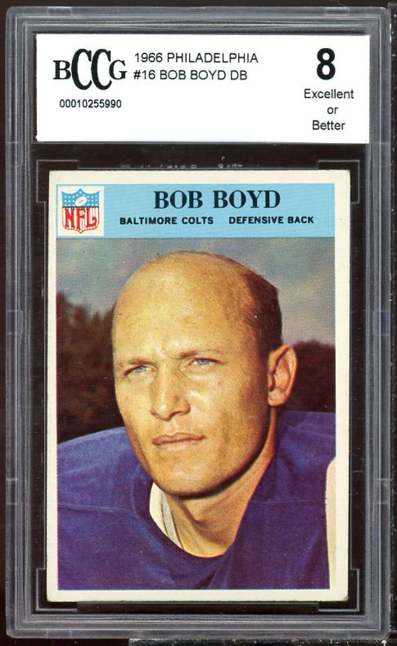 Bob Boyd Card 1966 Philadelphia #16 BGS BCCG 8 Image 1