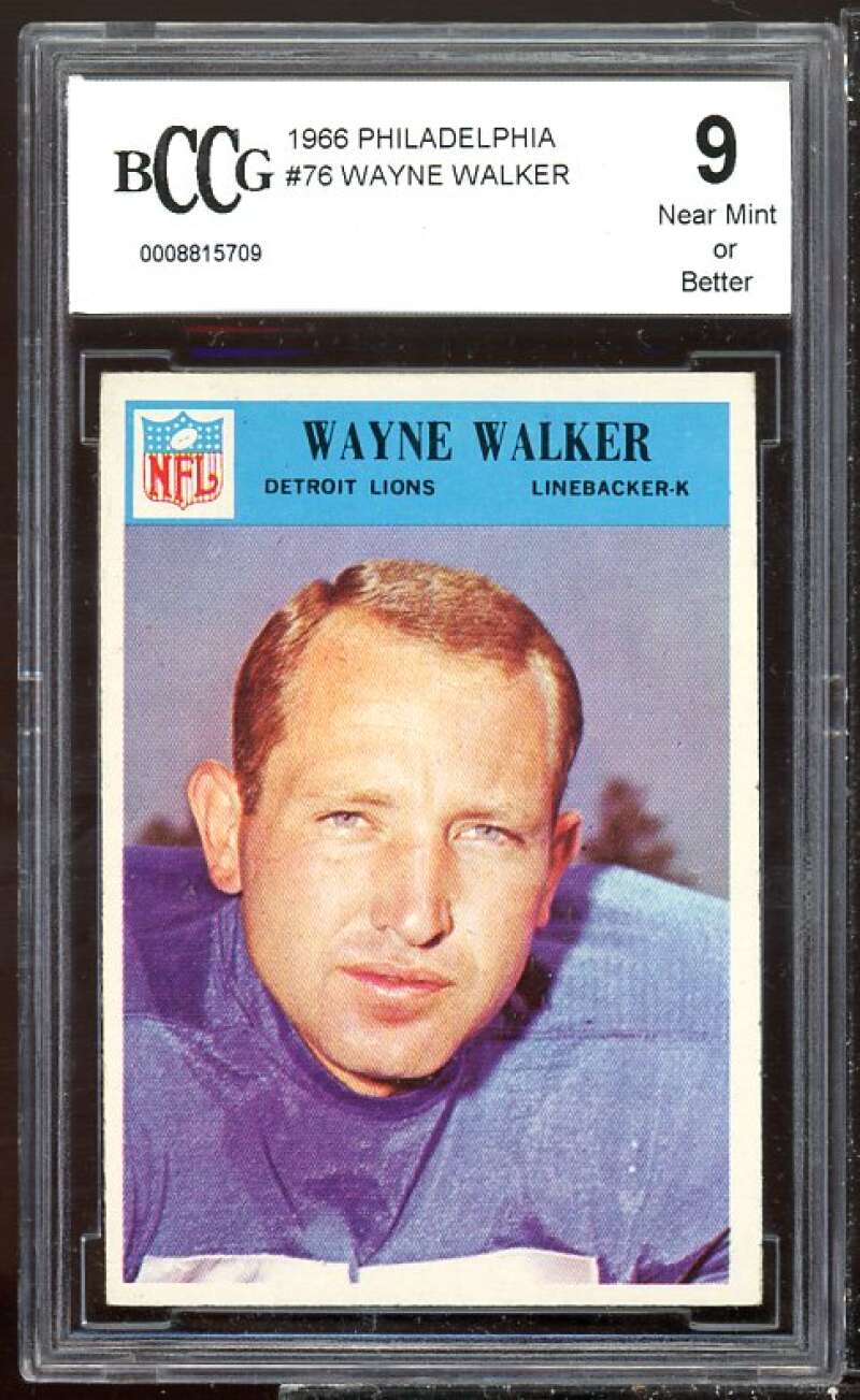 Wayne Walker Card 1966 Philadelphia #76 BGS BCCG 9 Image 1