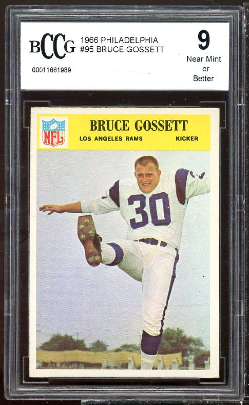 Bruce Gossett Rookie Card 1966 Philadelphia #95 BGS BCCG 9 Image 1