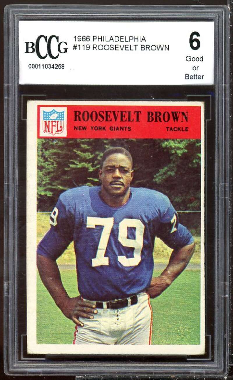 Roosevelt Brown Card 1966 Philadelphia #119 BGS BCCG 6 Image 1