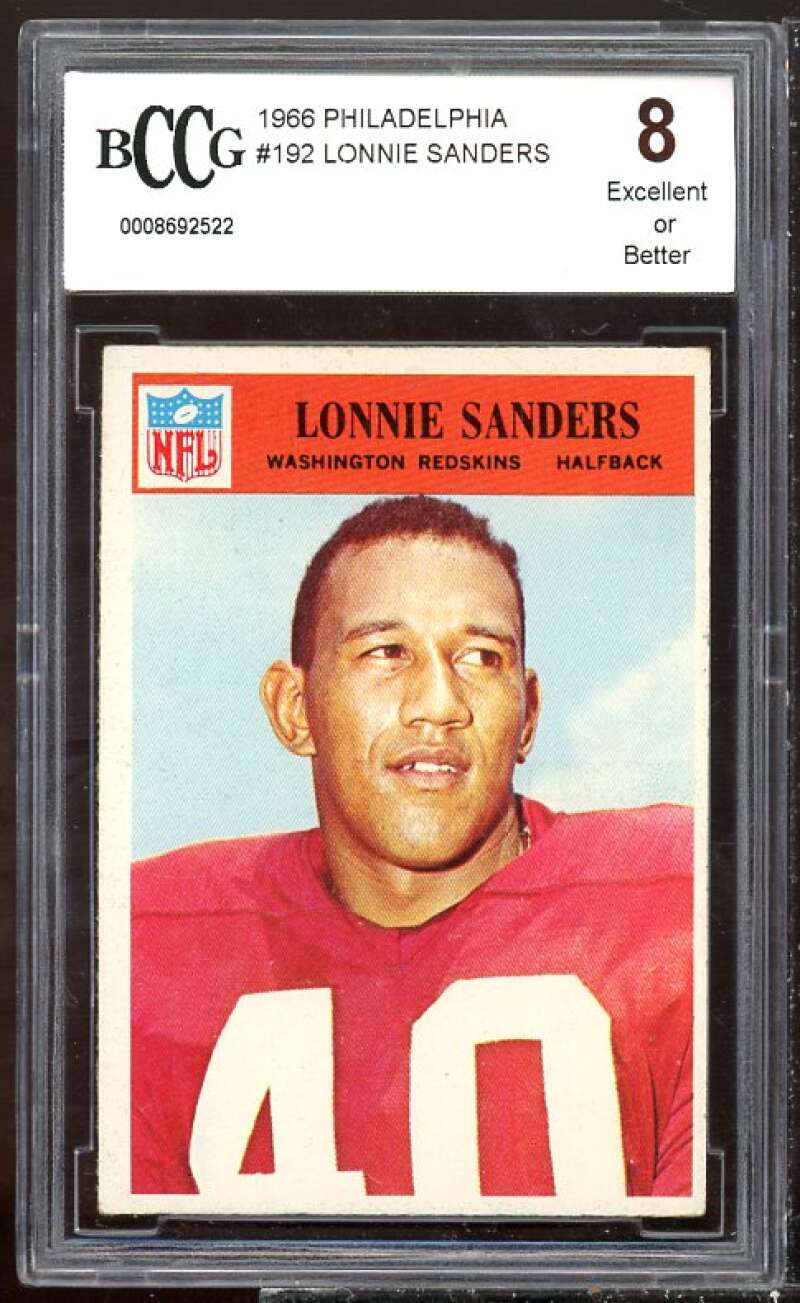 Lonnie Sanders Card 1966 Philadelphia #192 BGS BCCG 8 Image 1