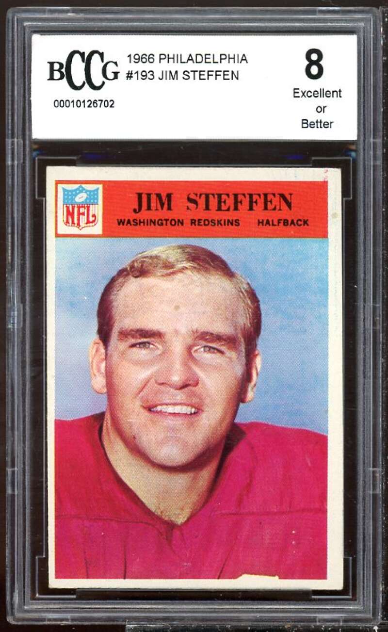 Jim Steffen Card 1966 Philadelphia #193 BGS BCCG 8 Image 1