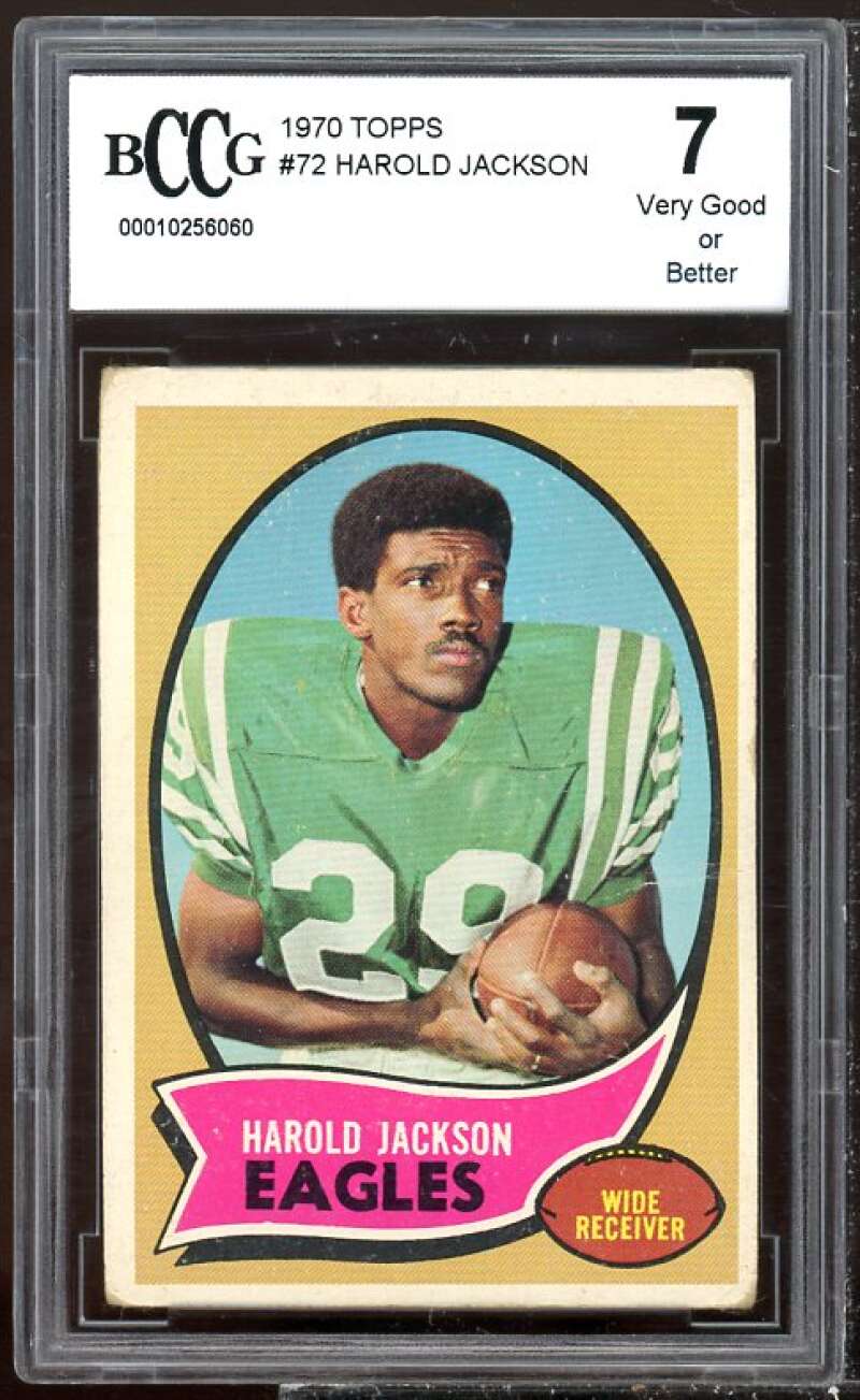 Harold Jackson Rookie Card 1970 Topps #72 BGS BCCG 7 Image 1