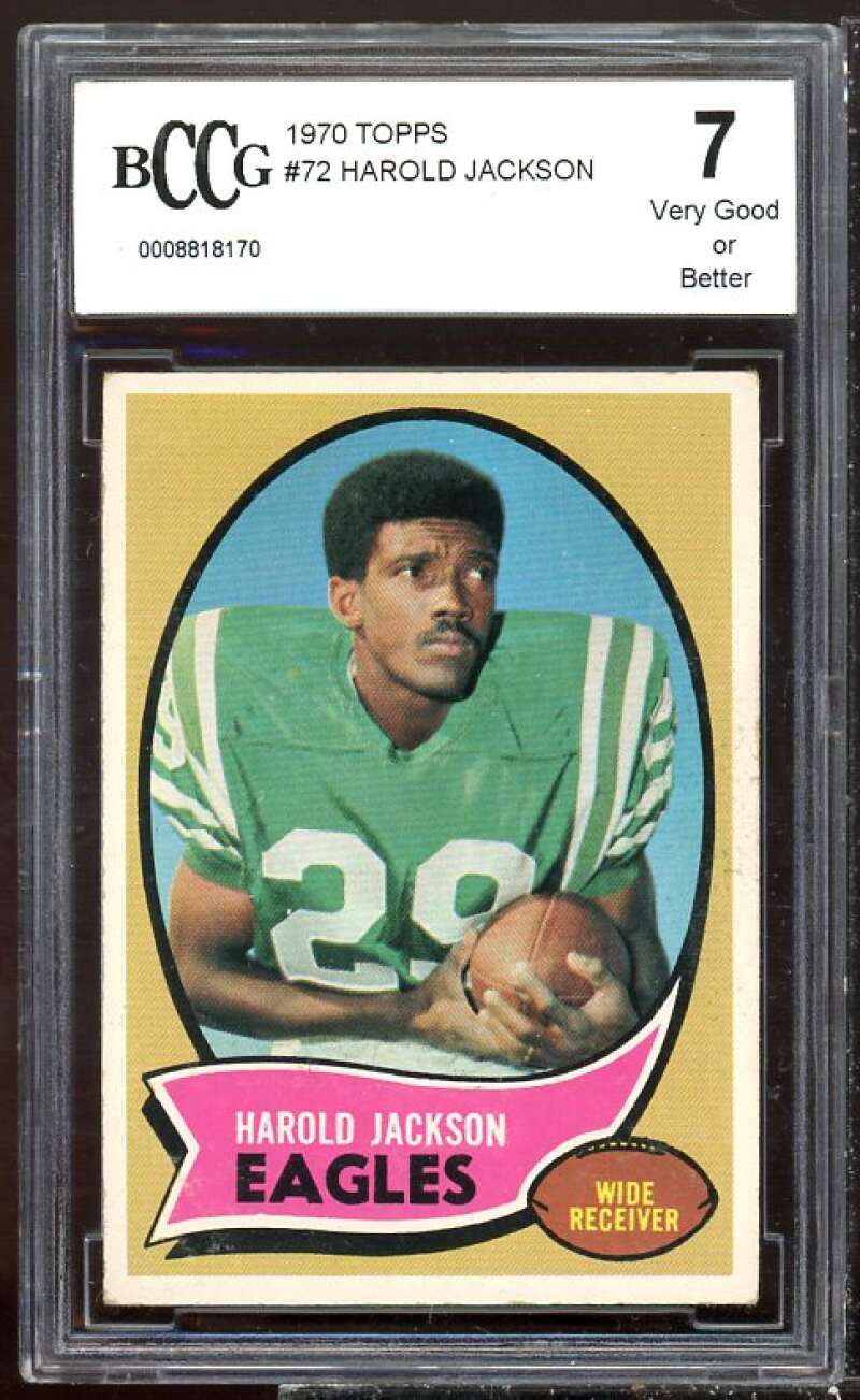 Harold Jackson Rookie Card 1970 Topps #72 BGS BCCG 7 Image 1