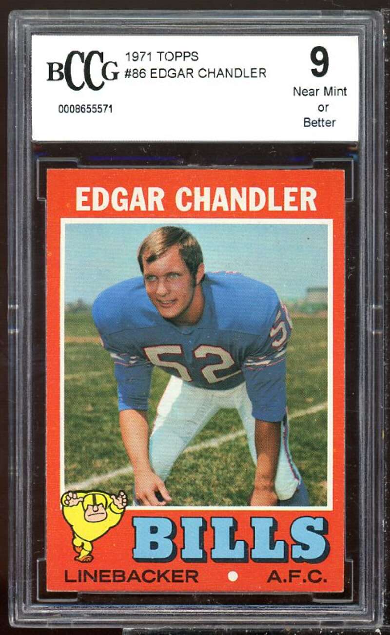 Edgar Chandler Card 1971 Topps #86 BGS BCCG 9 Image 1