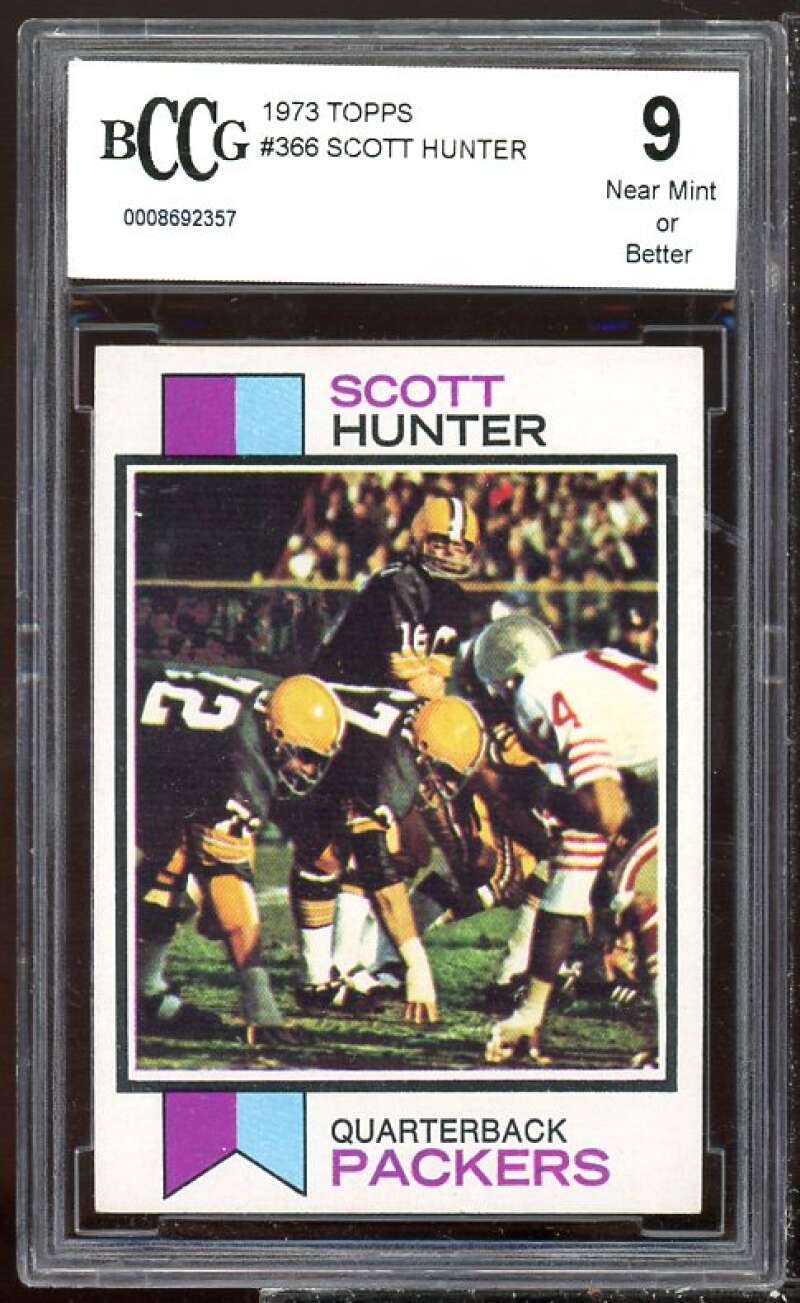 Scott Hunter Card 1973 Topps #366 BGS BCCG 9 Image 1