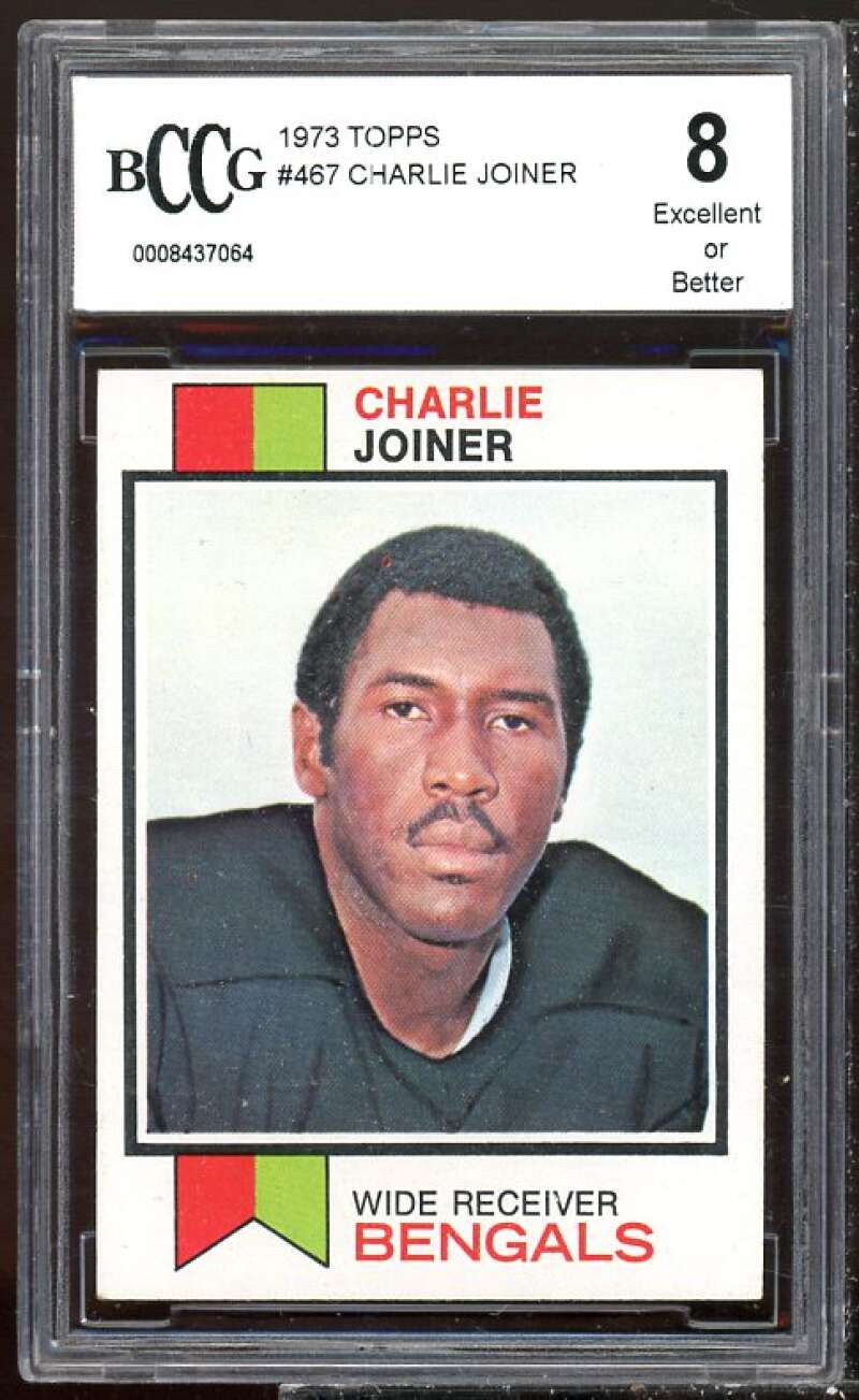 Charlie Joiner Card 1973 Topps #467 BGS BCCG 8 Image 1