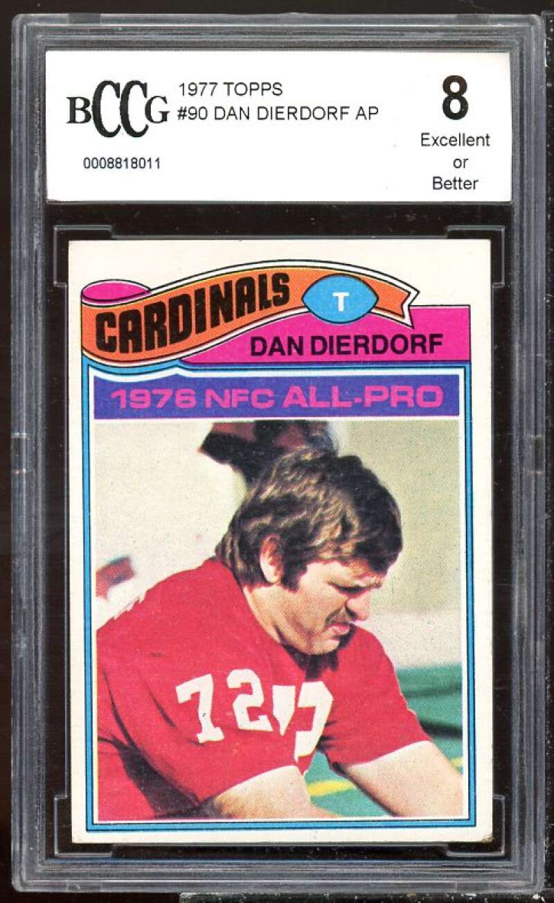 Dan Dierdorf Card 1977 Topps #90 BGS BCCG 8 Image 1