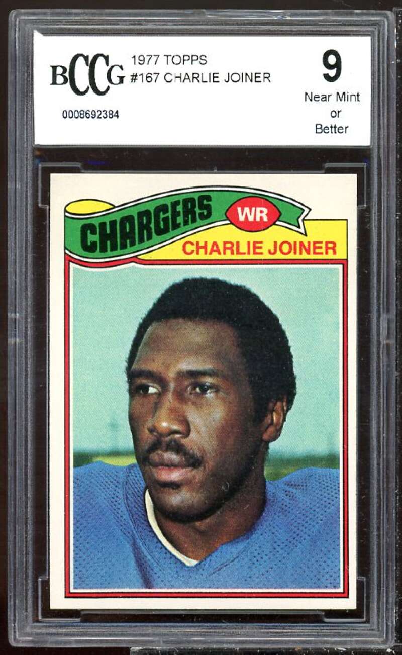 Charlie Joiner Card 1977 Topps #167 BGS BCCG 9 Image 1