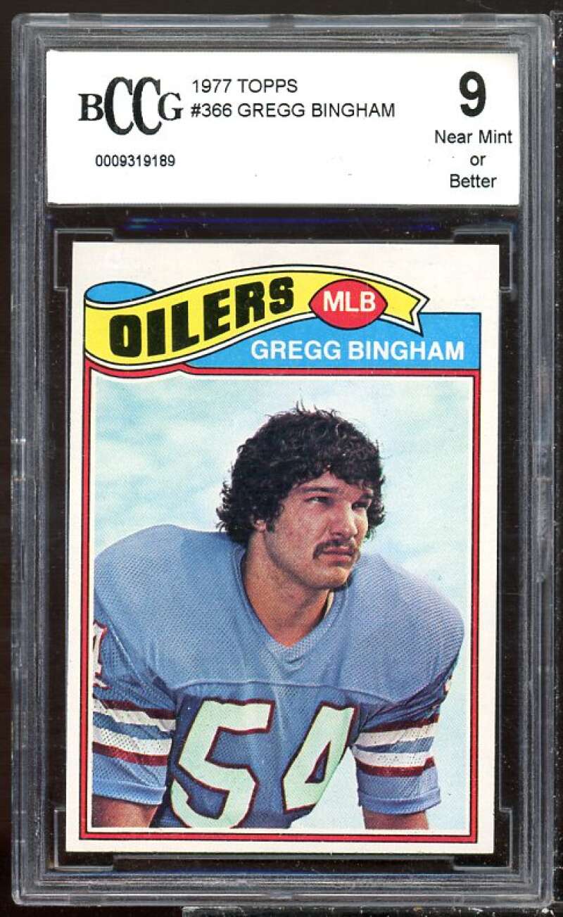 Gregg Bingham Card 1977 Topps #366 BGS BCCG 9 Image 1