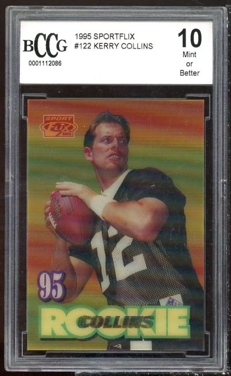 Kerry Collins Rookie Card 1995 Sportflix #122 BGS BCCG 10 Image 1