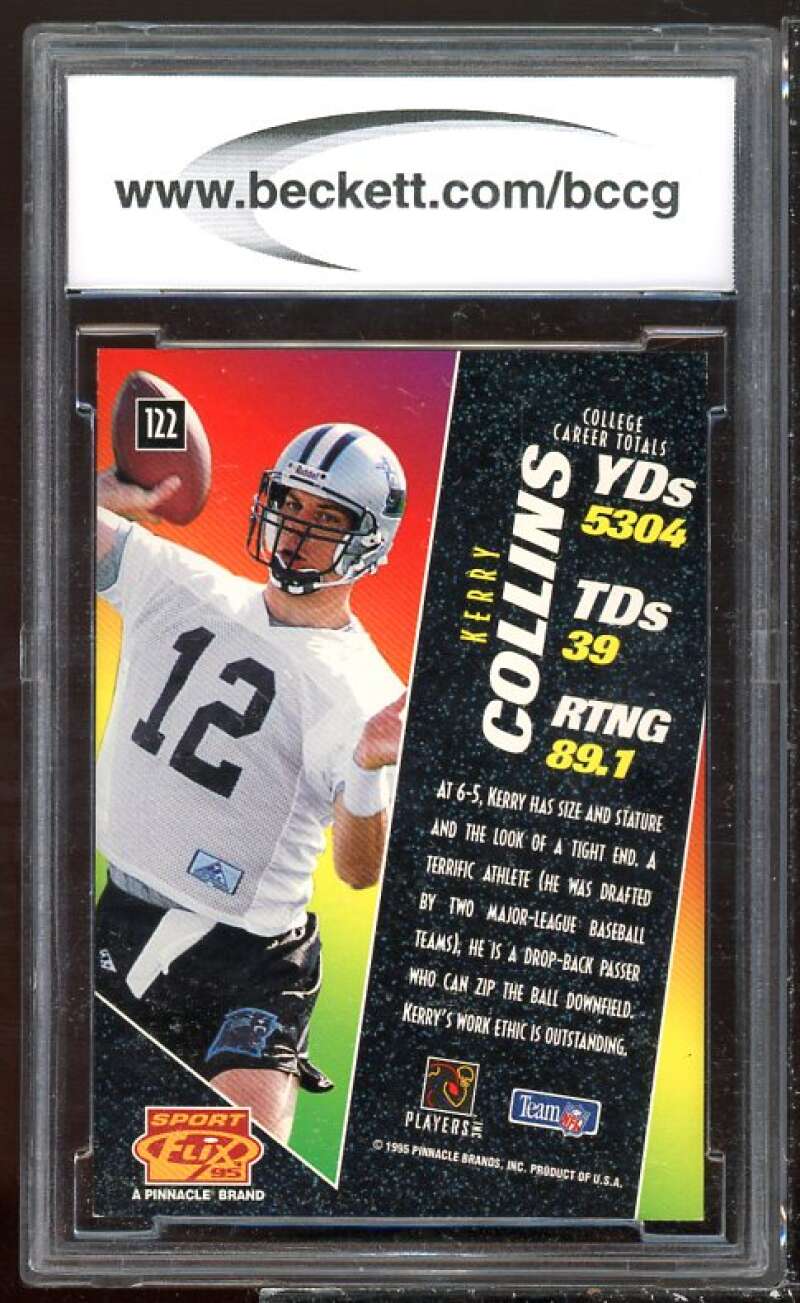 Kerry Collins Rookie Card 1995 Sportflix #122 BGS BCCG 10 Image 2