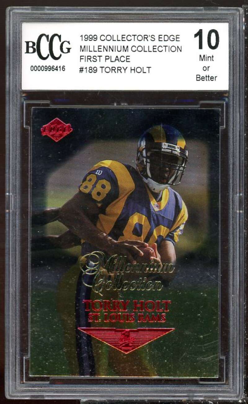 Torry Holt RC 1999 Collector's Edge Millennium Collection FP #189 BGS BCCG 10 Image 1