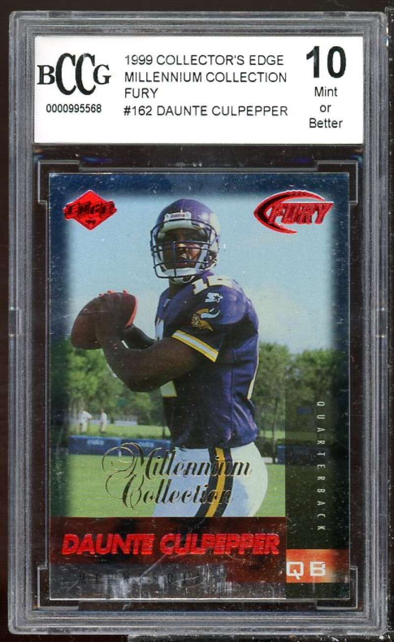 Daunte Culpepper Rookie 1999 Collector's Edge Millennium Fury #162 BGS BCCG 10 Image 1