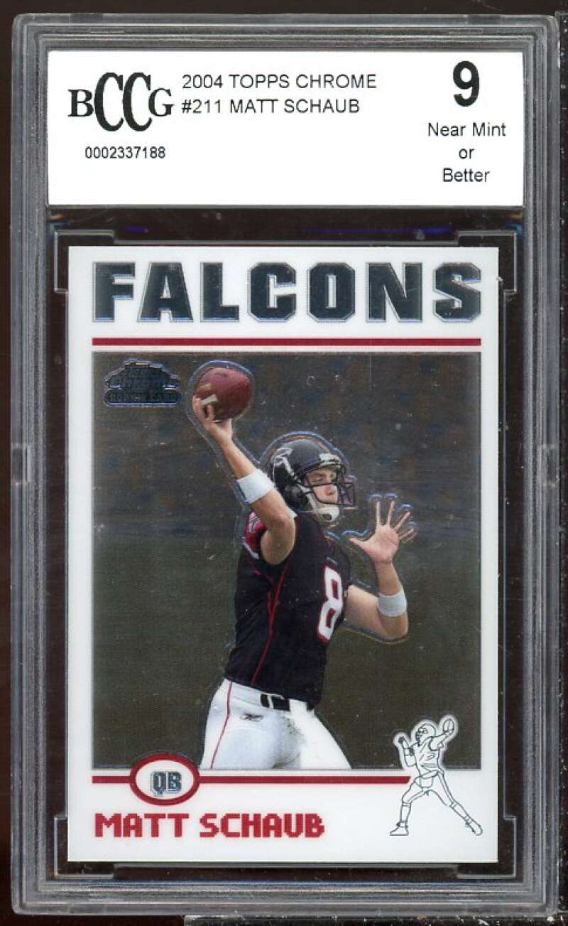 Matt Schaub Rookie Card 2004 Topps Chrome #211 BGS BCCG 9 Image 1