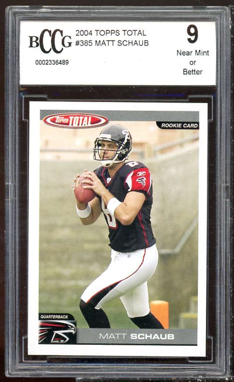 Matt Schaub Rookie Card 2004 Topps Total #385 BGS BCCG 9 Image 1