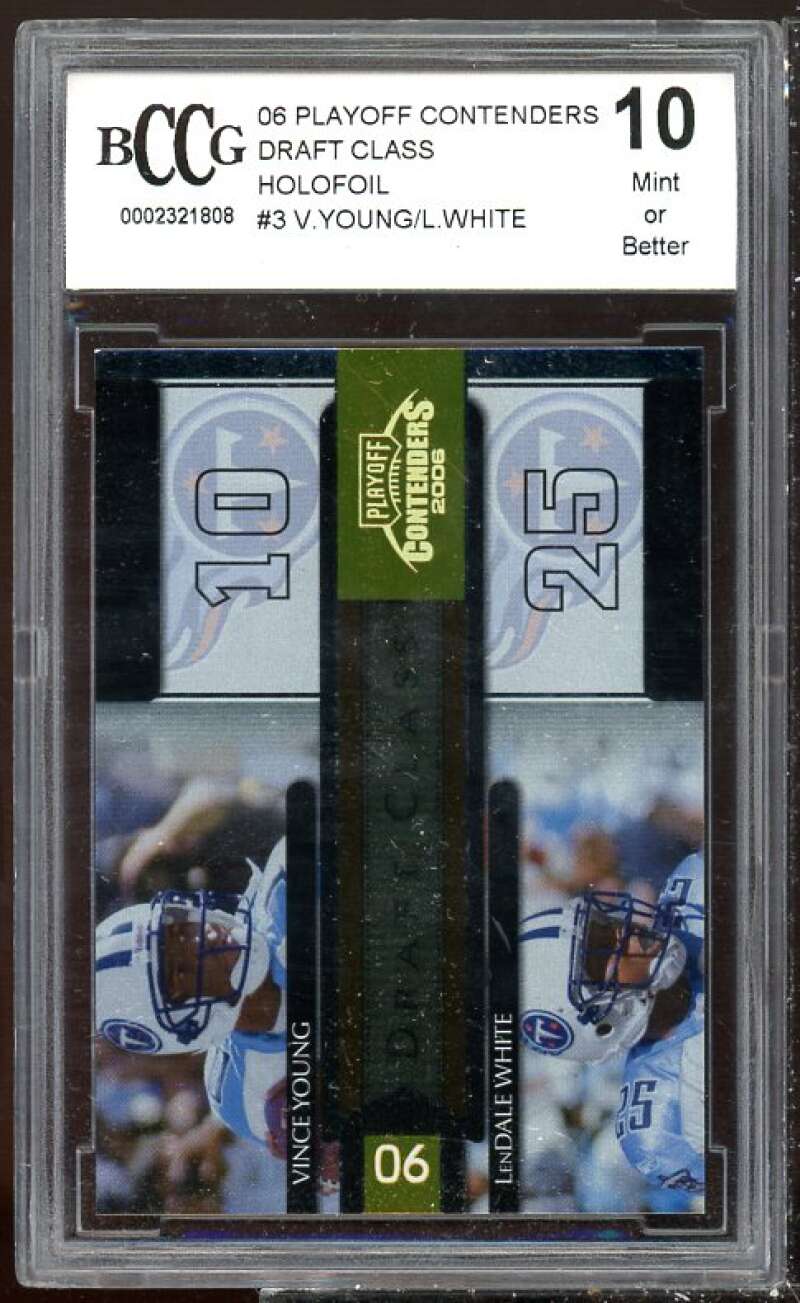 Reggie Bush/Vince Young Rookie 2006 Playoff Cont DC Holofoil #3 BGS BCCG 10 Image 1