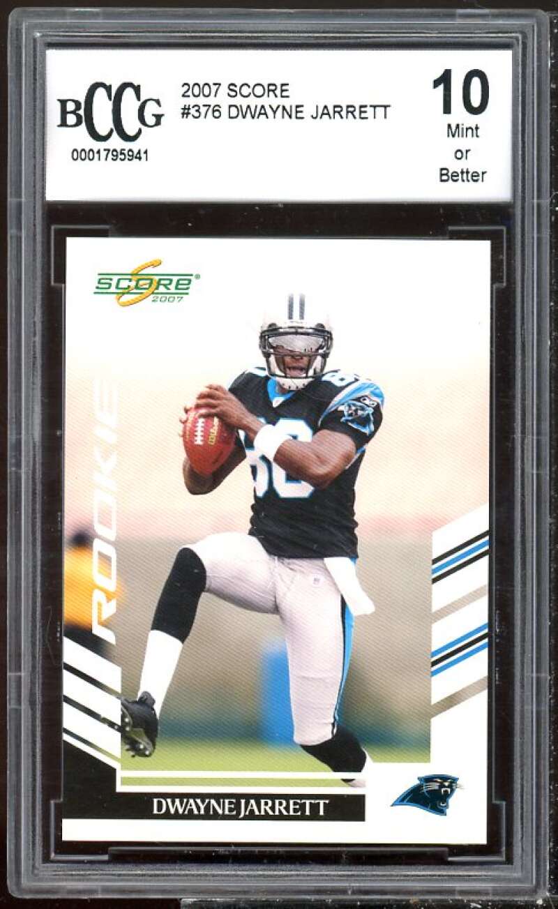 Dwayne Jarrett Rookie Card 2007 Score #376 BGS BCCG 10 Image 1