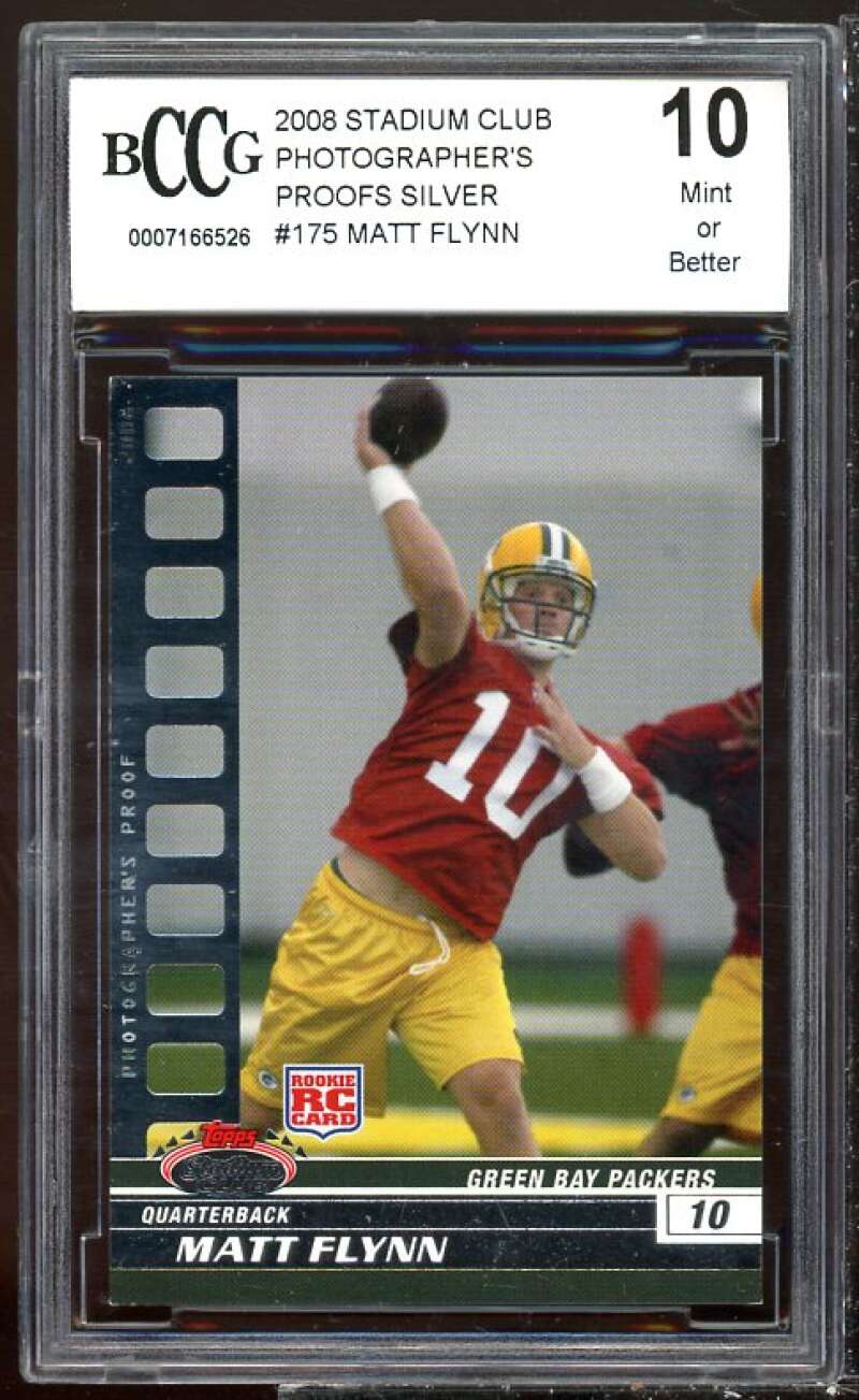 Matt Flynn Rookie 2008 Stadium Club Photographers Proofs Silver #175 BGS BCCG 10 Image 1