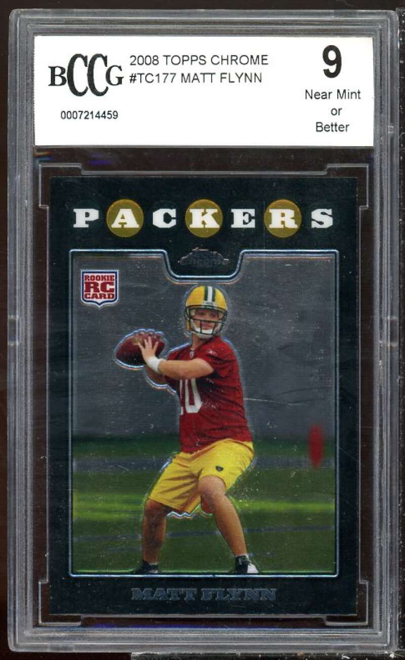 Matt Flynn Rookie Card 2008 Topps Chrome #TC177 BGS BCCG 9 Image 1