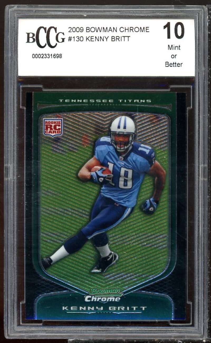 Kenny Britt Rookie Card 2009 Bowman Chrome #130 BGS BCCG 10 Image 1