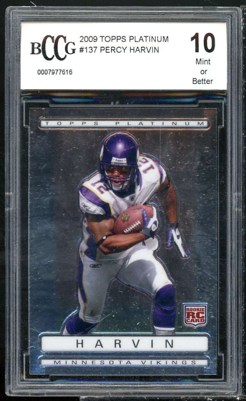 Percy Harvin Rookie Card 2009 Topps Platinum #137 BGS BCCG 10 Image 1