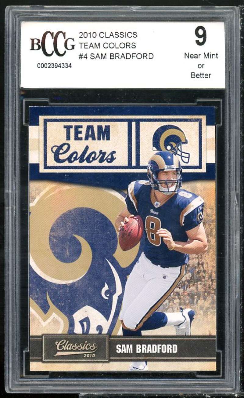 Sam Bradford Rookie Card 2010 Classics Team Colors #4 BGS BCCG 9 Image 1