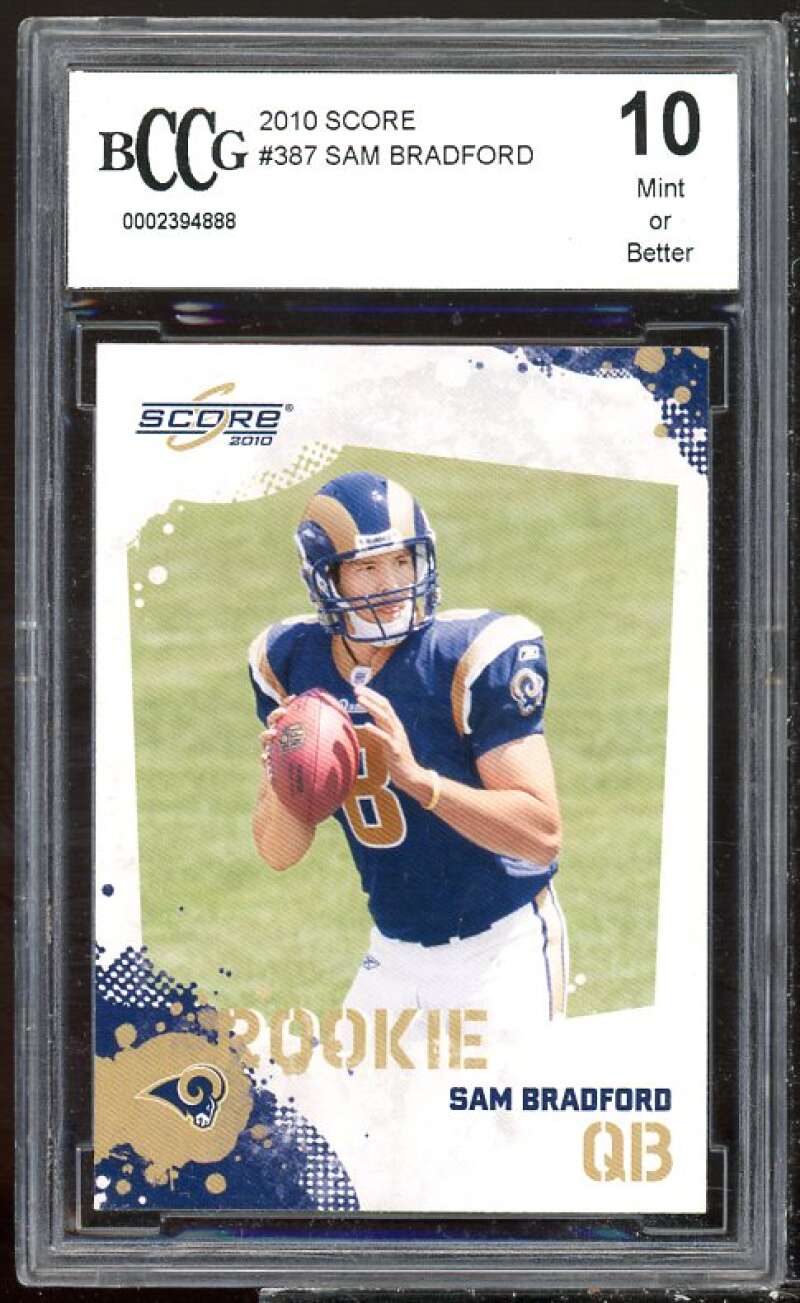 Sam Bradford Rookie 2010 Score #387 BGS BCCG 10 Image 1