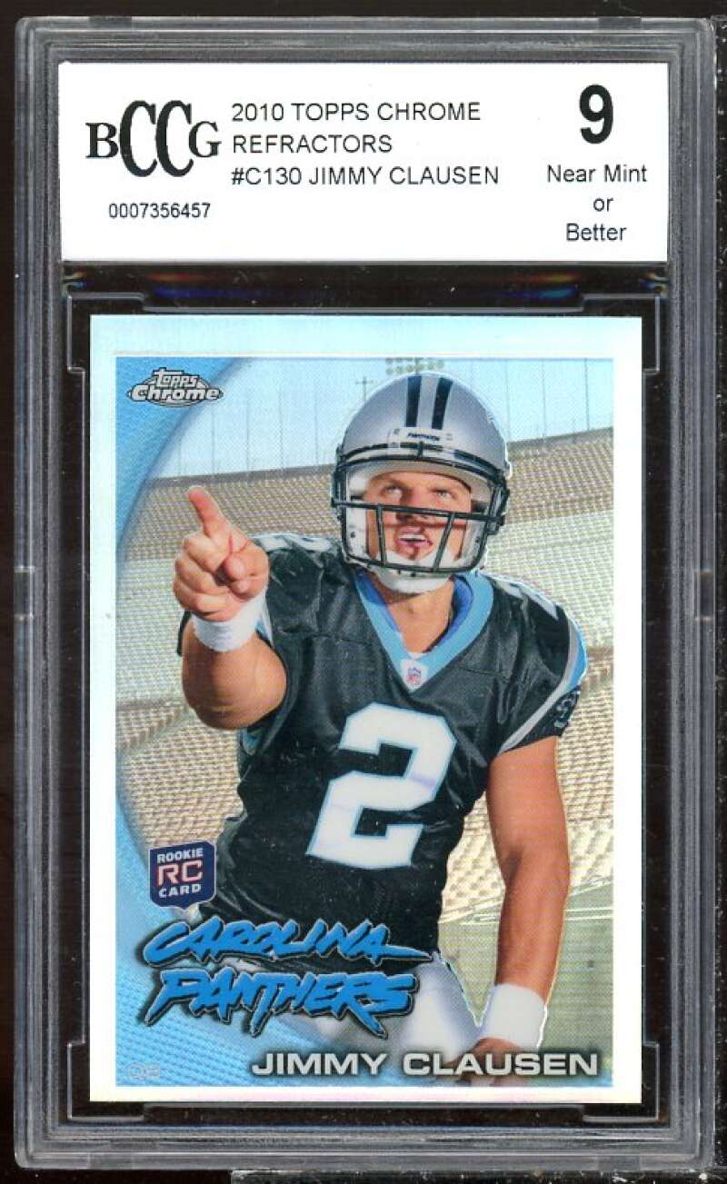 Jimmy Clausen Rookie Card 2010 Topps Chrome Refractors #C130 BGS BCCG 9 Image 1