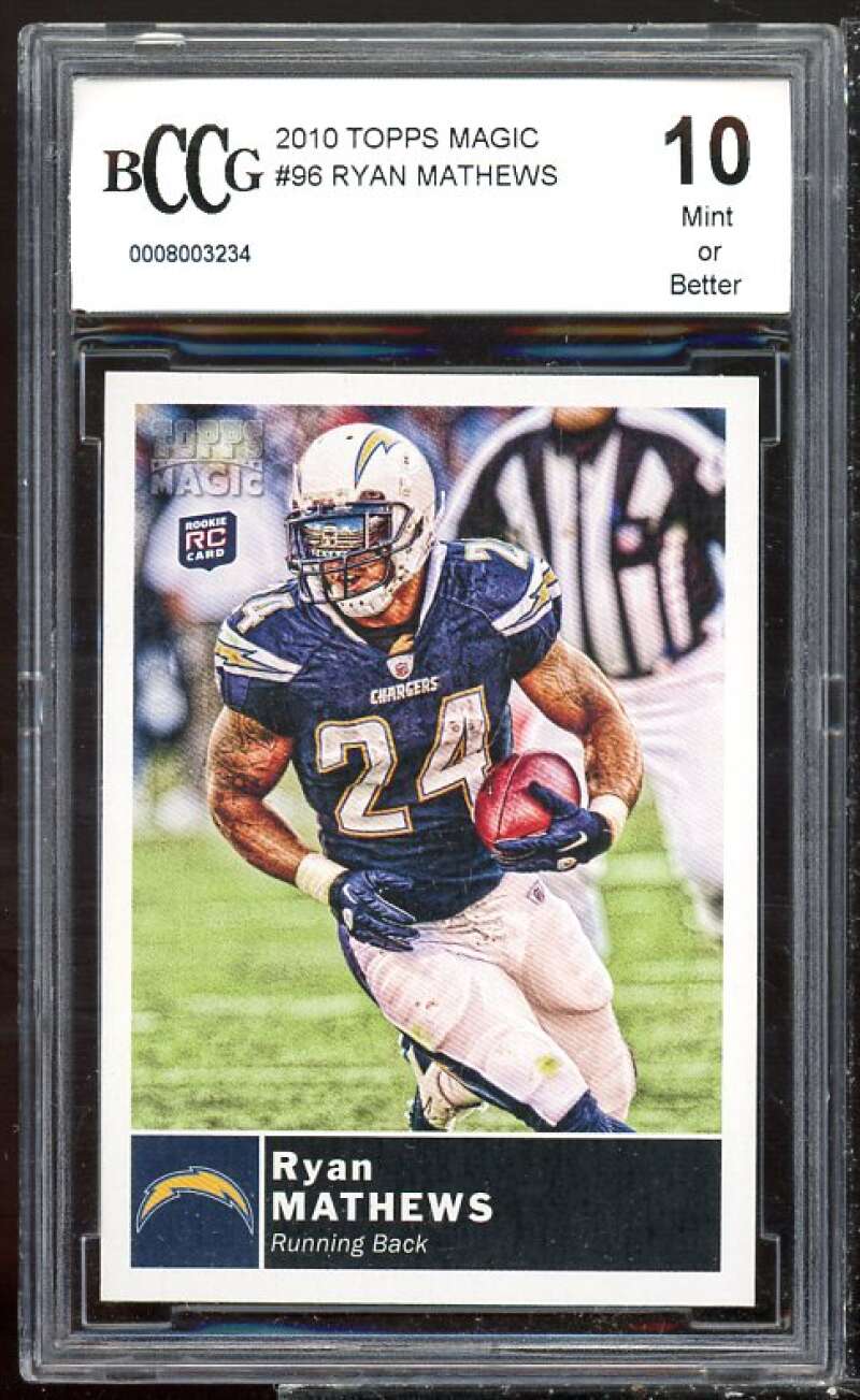 Ryan Mathews Rookie Card 2010 Topps Magic #96 BGS BCCG 10 Image 1