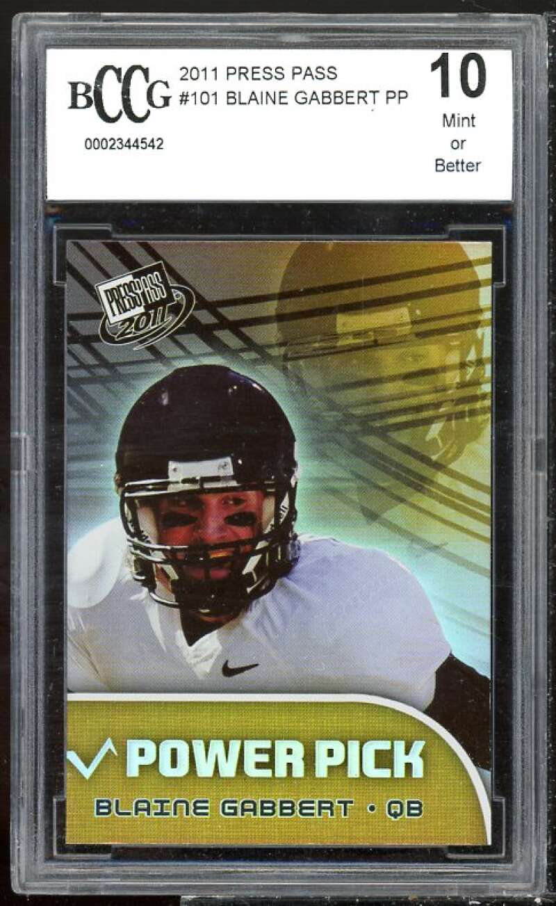 Blaine Gabbert Rookie Card 2011 Press Pass PP #101 BGS BCCG 10 Image 1