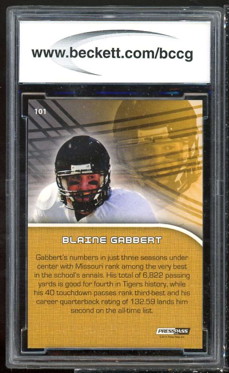 Blaine Gabbert Rookie Card 2011 Press Pass PP #101 BGS BCCG 10 Image 2