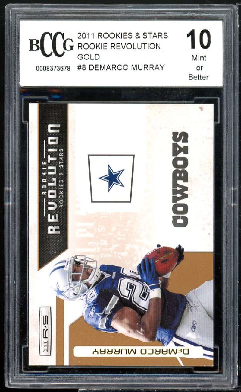 DeMarco Murray Rookie 2011 Rookies n Stars Rookie Revolution Gold #8 BGS BCCG 10 Image 1