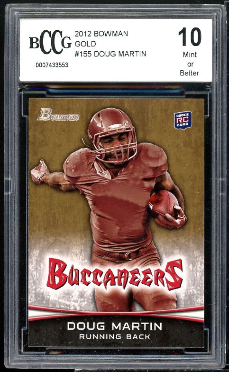 Doug Martin Rookie Card 2012 Bowman Gold #155 BGS BCCG 10 Image 1