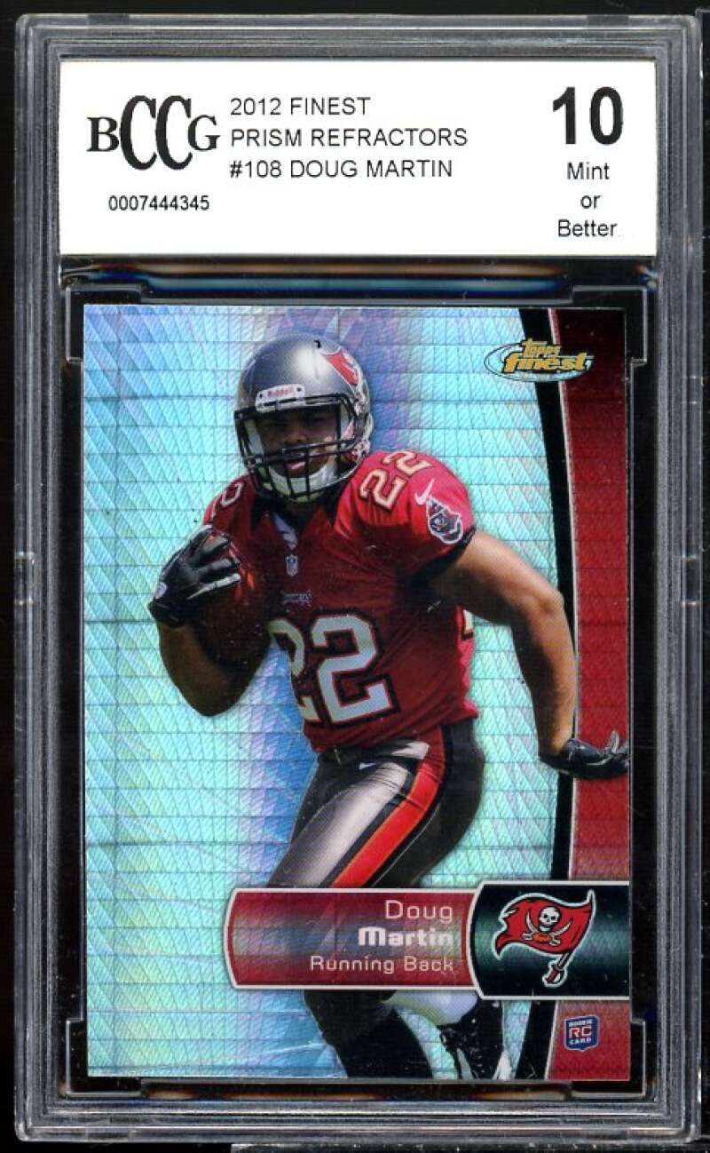 Doug Martin Rookie Card 2012 Finest Prism Refractors #108 BGS BCCG 10 Image 1