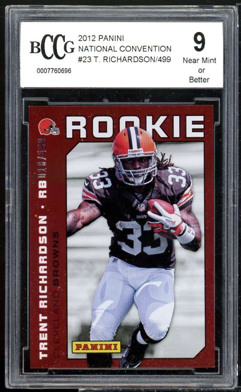 Trent Richardson Rookie Card 2012 National Convention #23 BGS BCCG 9 Image 1