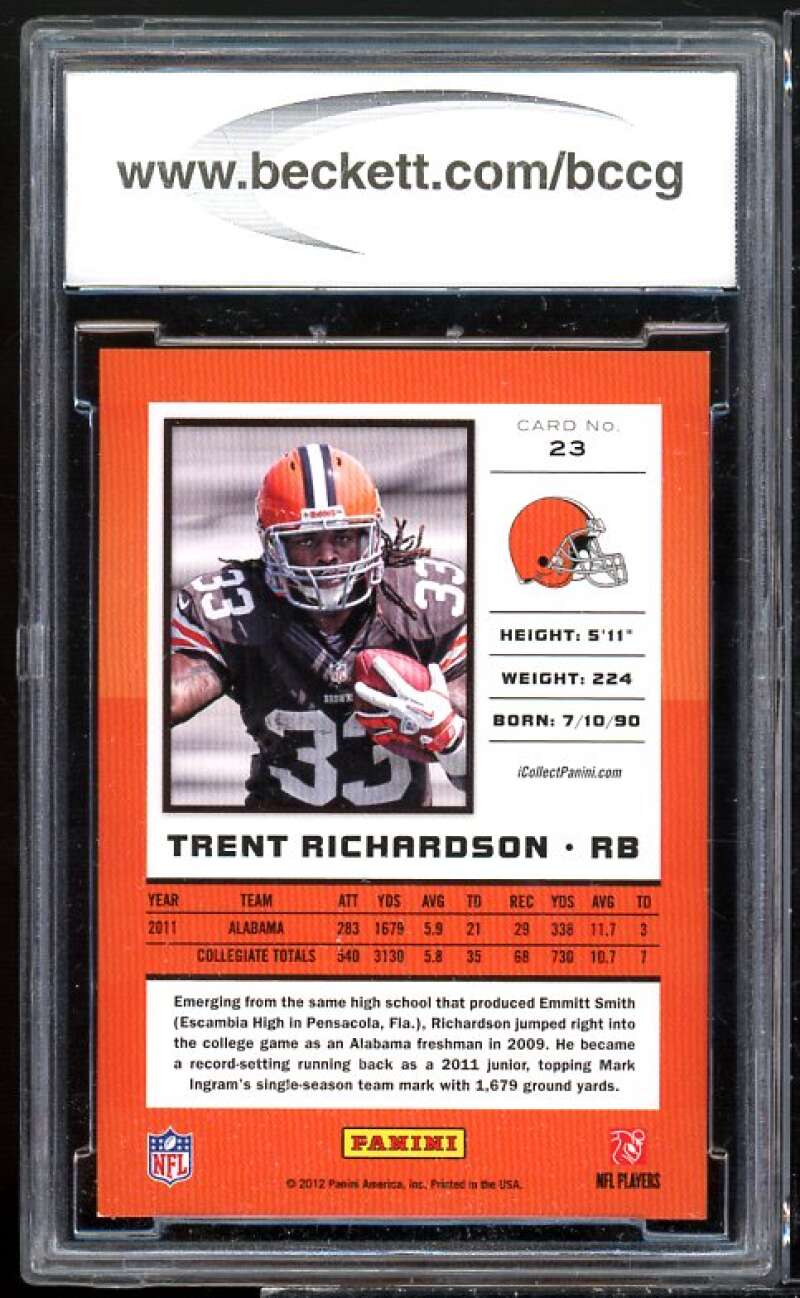 Trent Richardson Rookie Card 2012 National Convention #23 BGS BCCG 9 Image 2